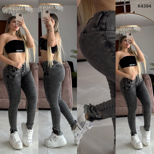 JEANS CONTROL ABDOMEN TELA CHICLE