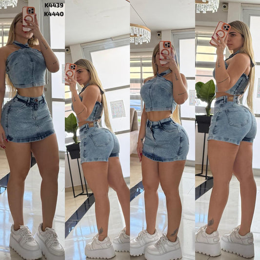 SET CON PEDRERIA K4439-K4440💖 ENVÍO GRATIS 💖